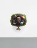 Self-Portrait by Nam June Paik, 1989, 1950's Philco Predicta television cabinet containing bronze mask of the artist, video tape, antique TV cubes and circuit, sold Jan 2016