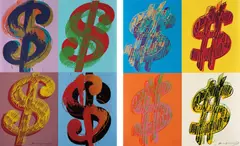 Andy Warhol, $ (Quadrant), 1982, The set of two unique screenprints in colours, on Lenox Museum Board, the full sheets,