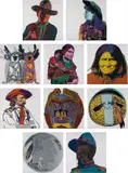Andy Warhol, Cowboys and Indians, 1986, The complete portfolio of 10 screenprints in colours, on Lenox Museum Board, the full sheets,