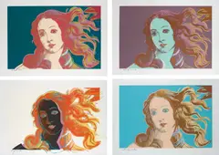 Andy Warhol, Details of Renaissance Paintings (Sandro Botticelli, Birth of Venus 1482), 1984, The set of four screenprints in colours, on Arches Aquarelle Cold Pressed paper, with full margins,