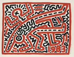 Keith Haring, Untitled, 1983, Woodcut in colours, on Japan paper, with full margins,