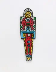 Keith Haring, Totem, 1988, Carved plywood painted with enamel in colours,