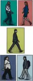 Walking in London 1 by Julian Opie, 2014, The complete set of five lenticular acrylic panels comprised of four inkjet prints in colours, printed directly onto 20 , sold Jan 2016