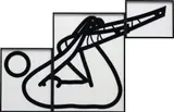 This is Shahnoza in 3 parts (5) by Julian Opie, 2008, Flocking adhesive screenprinted on 3mm white Plexiglas acrylic, with hand-flocked black nylon, in three panels,, sold Jan 2016