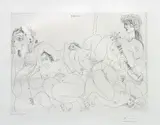 Pablo Picasso, Clin d'oeil au Bain turc femmes faisant la sieste au soleil (Wink at the Turkish Bath Women Taking a Nap in the Sun), from La Série 347, 1968, Etching, on Rives paper, with full margins,