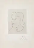 Profil de jeune femme (Profile of a young woman) by Henri Matisse, 1945, Etching on chine collé to wove paper, with full margins,, sold Jan 2016