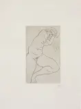 Henri Matisse, Nu assis, la tête dans les bras (Seated Nude, Head in Arms), 1929, Drypoint, on chine appliqué on wove support, with full margins (deckle on one side),