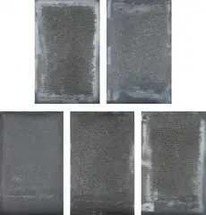 Robert Morris, Memory Drawings, 1963-75, The complete set of five lead sheets with embossing, stretched over chipboard panels (as issued),