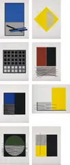 Vibrations by Jesús Rafael Soto, 1969, The complete set of eight screenprints in colours, on cardboard, with full margins,, sold Jan 2016
