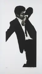 Mark, from Men in the Cities by Robert Longo, 1983, Lithograph, on Arches paper, with full margins,, sold Jan 2016