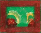 Monsoon by Howard Hodgkin, 1987-88, Lithograph in colours with hand-colouring in pochoir and gouache, on white Arches cover paper, the full sheet,, sold Jan 2016