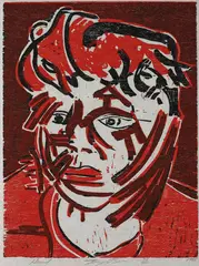 Tony Bevan, Head portfolio, 1988, The complete portfolio comprised of one woodcut in colours, on Japan paper, and 24 reproductions in black and grey, all on wove paper, with full margins,
