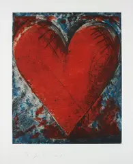 Red Stamp by Jim Dine, 2010, Soft-ground etching, drypoint and carborundum in colours, on wove paper, with full margins,, sold Jan 2016