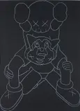 Kaws, Companion vs Astroboy, 2002, Screenprint in white, on black wove paper, with full margins,