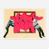 Hijack, Misfits, 2022, screenprint in colors with hand-embellishing