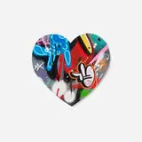 Martin Whatson, Heart Cutout, 2022, spray paint and mixed media on paper