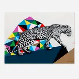 Hama Woods, Leopard Walking, 2020, screenprint in colors