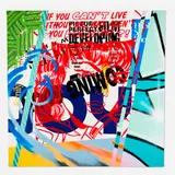 John Matos, If You Can't, 1994, acrylic and screenprint on canvas