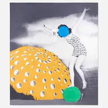 John Baldessari, WOW (Works on Whatever) Project Beach Towel, 2013, digital print on brushed cotton towel