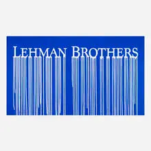Zevs, Liquidated Lehman Brothers (Blue), 2011, acrylic on canvas