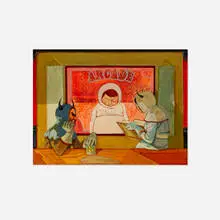 Jophen Stein, Arcade, acrylic on panel in artist's frame
