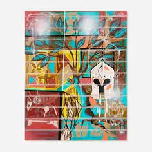 Lari Pittman, Untitled #11, 2003, matte oil, aerosol lacquer and cel-vinyl on paper