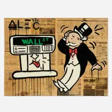 Alec Monopoly, Untitled (ATM Monopoly), 2012, acrylic, spray paint, collage, resin on canvas