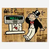 Alec Monopoly, Untitled (ATM Monopoly), 2012, acrylic, spray paint, collage, resin on canvas