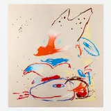 Roby Dwi Antono, Love Me Do (Study), 2022, oil pastel and pigment stick on canvas