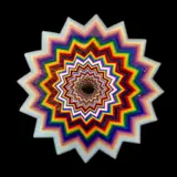 Jen Stark, Beyond Finite, 2011, paper, foamcore, mirror, painted wood