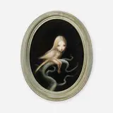 Nicoletta Ceccoli, Bird Girl, 2008, acrylic, airbrush on panel in artist's frame