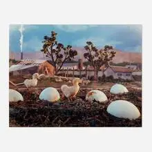 Untitled (ducks and ostrich eggs) by Gregory Crewdson, 1994, C-print, sold Mar 2025