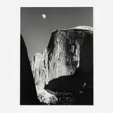 Moon and Half Dome, Yosemite National Park, CA by Ansel Adams, gelatin silver print mounted to board, sold Mar 2025