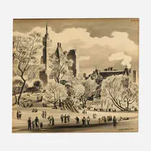 Central Park by Adolf Dehn, 1945, watercolor on paper, sold Nov 2025