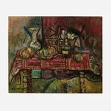 Pinchus Krémègne, Nappe Rouge, oil on canvas