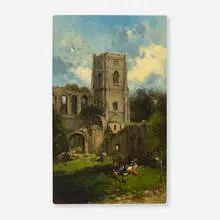 Andrew Melrose, Fountain Abbey, oil on canvas