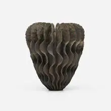 Brown Wave Flange by Ursula Morley Price, glazed stoneware, sold Nov 2025