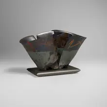 Bennett Bean, Master #579 Pair on Base, pit-fired and painted earthenware
