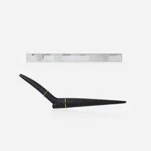 Donald Friedlich, Two brooches, 1995, 2006, sterling silver, 22k yellow gold, polished slate, polished and frosted glass