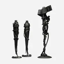 Albert Paley, Collection of three candleholders, 2001, 2002, forged and fabricated steel with a blackened patina