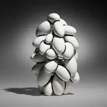 Steen Ipsen, Ellipse 31, 2021, glazed earthenware, leather