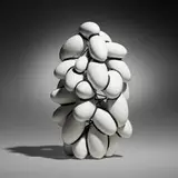 Steen Ipsen, Ellipse 31, 2021, glazed earthenware, leather