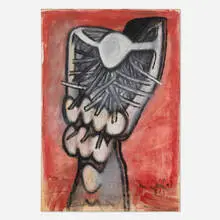 Roberto Sebastian Matta, Angry Head, oil on canvas