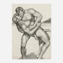 Untitled (from the Buddy series) by Tom of Finland, 1969, graphite on paper, sold Nov 2025