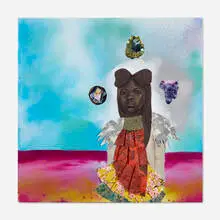 Let Them See Me by Jamea Richmond-Edwards, 2016, acrylic and cut paper collage on canvas, sold Nov 2025