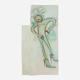 Ida Applebroog, Fancy Shoes/Helmut Lang, 2004, oil and charcoal on Arches Aquarelle paper
