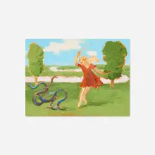 Jane Corrigan, Two Serpents, 2022, oil on panel