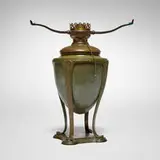 Greek lamp base by Tiffany Studios, c. 1900, patinated bronze, sold Nov 2025