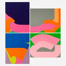 Sven Lukin, Four works from Portfolio #1, 1969, screenprint in colors