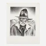 Peter Hurd, Sheep Herder, 1937, lithograph
